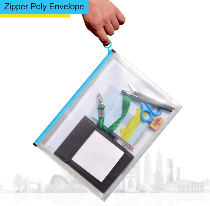 YESSART 9x12 Clear Zip Plastic Envelopes File Document Paper Holder Pack of 4 (4 Pack) - Image 4